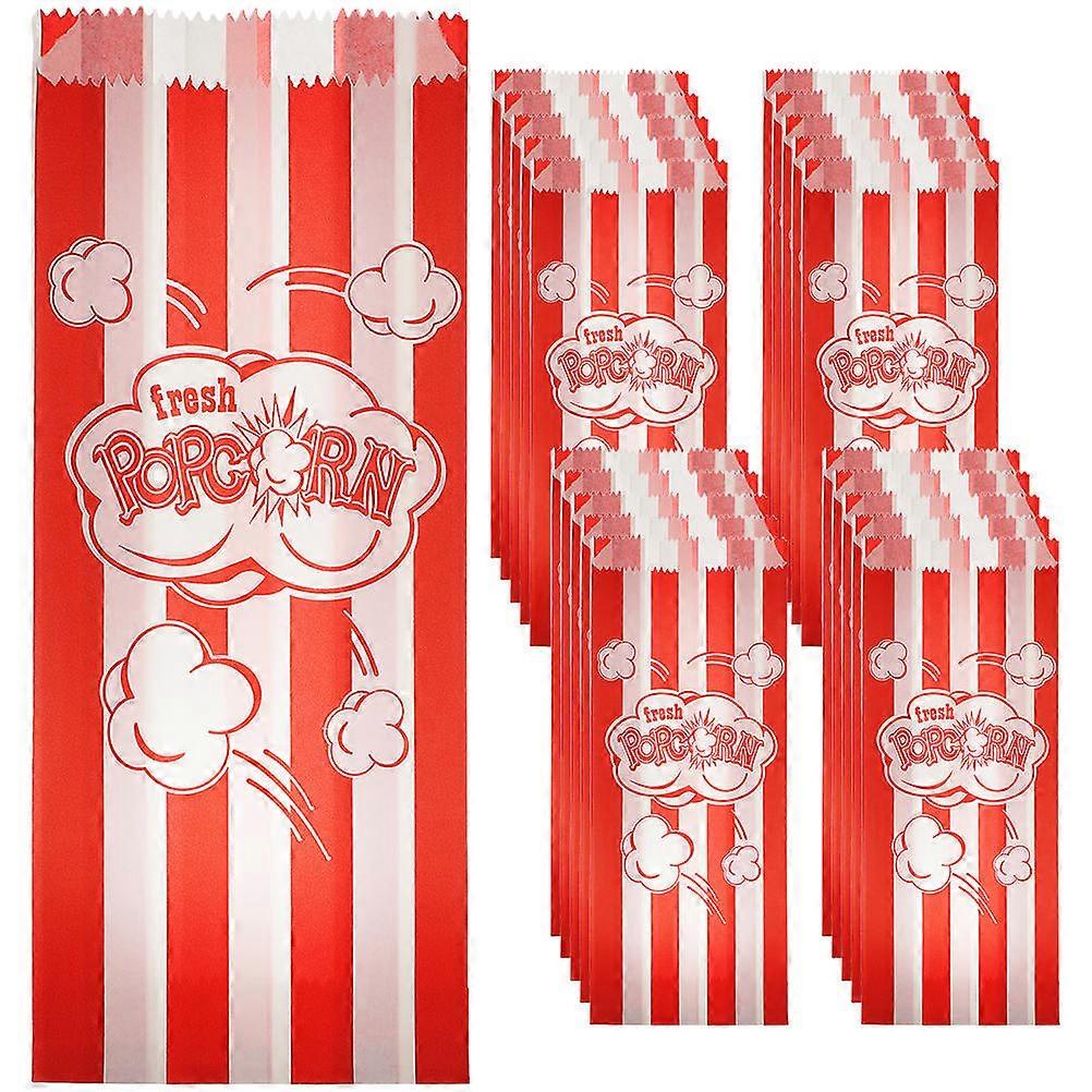 100pcs Multi Function Popcorn Bags, Paper Containers with Wide Bottom Design for Parties, & Candy Holding