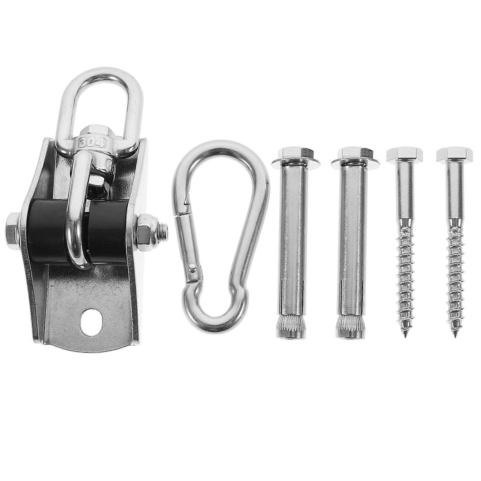 Silver Stainless Steel Multi-purpose Swing Hook Kit for Hanging Use 1 Set