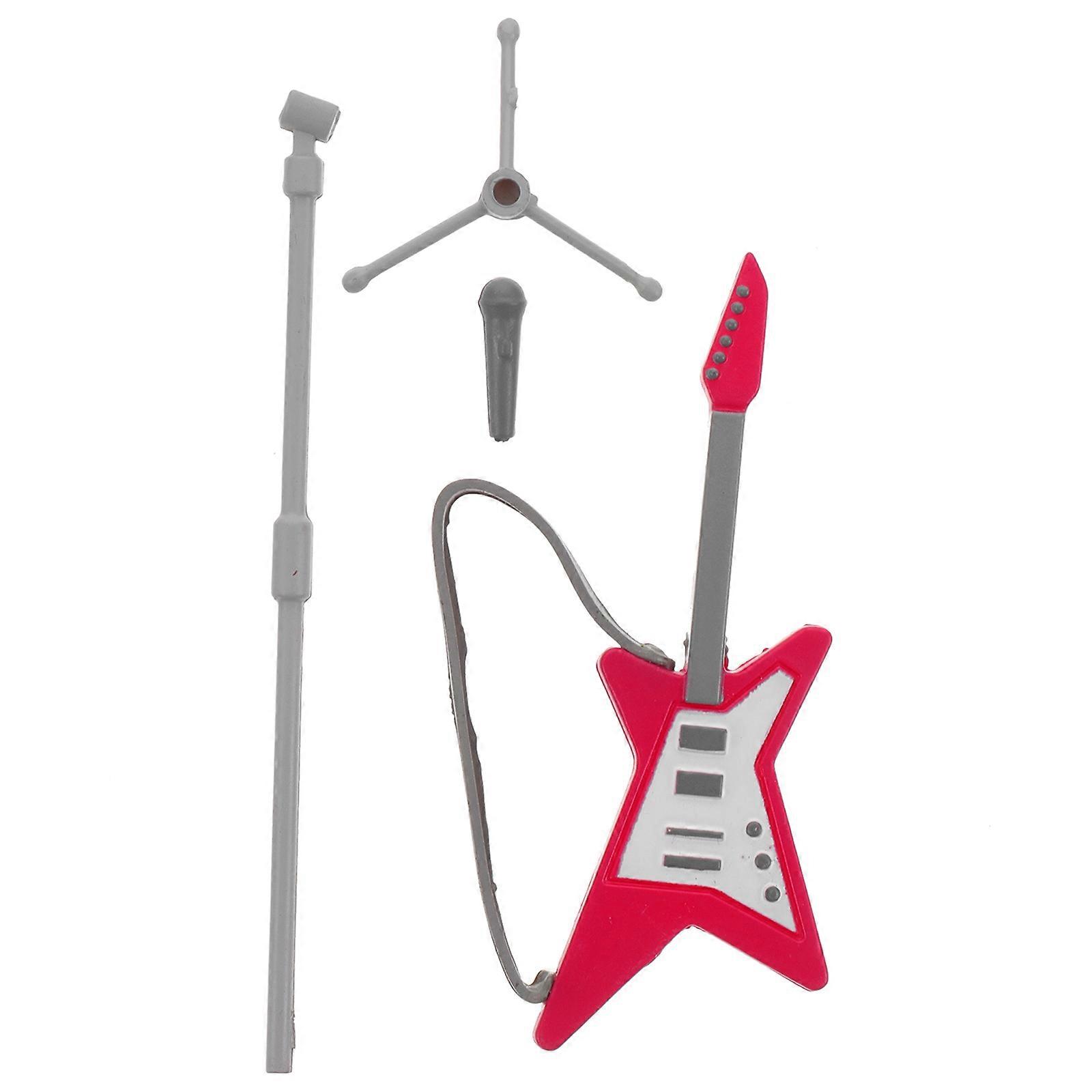 1 Set Mini Electric Guitar and Tiny Microphone Musical Instruments