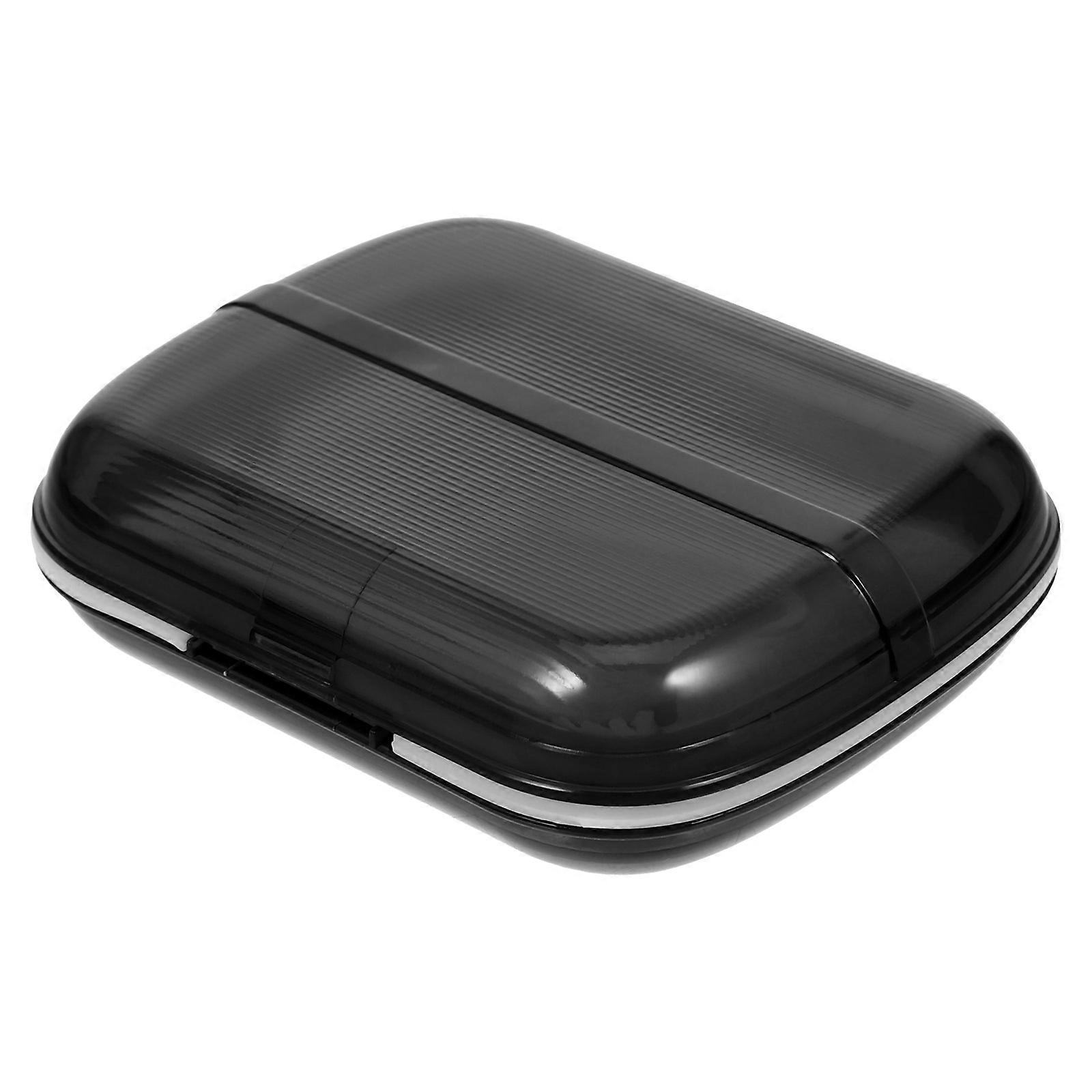 Portable Denture case for Orthodontic Retainers Breathable Material Black Color 2.4x1.8x1.2 Inches