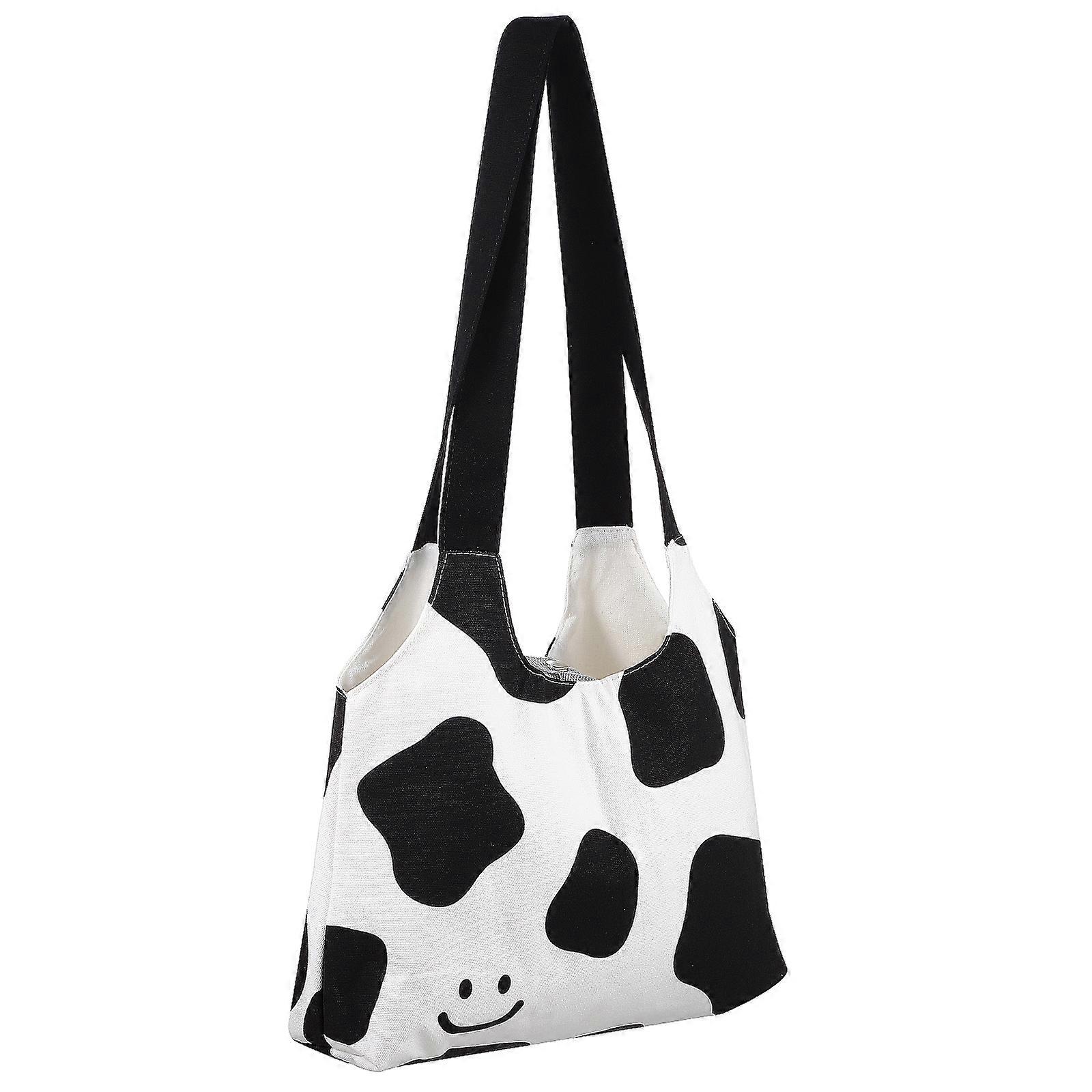 Canvas Tote Bag for Women with Cow Pattern Large Casual Handbag for Shopping in Assorted Color
