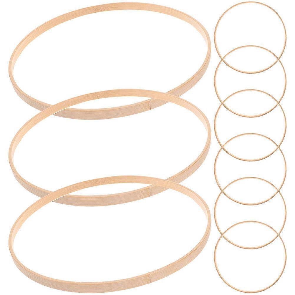 Bamboo Hoops for Crafts Sturdy and for DIY Home Decor Beige 10 Pieces
