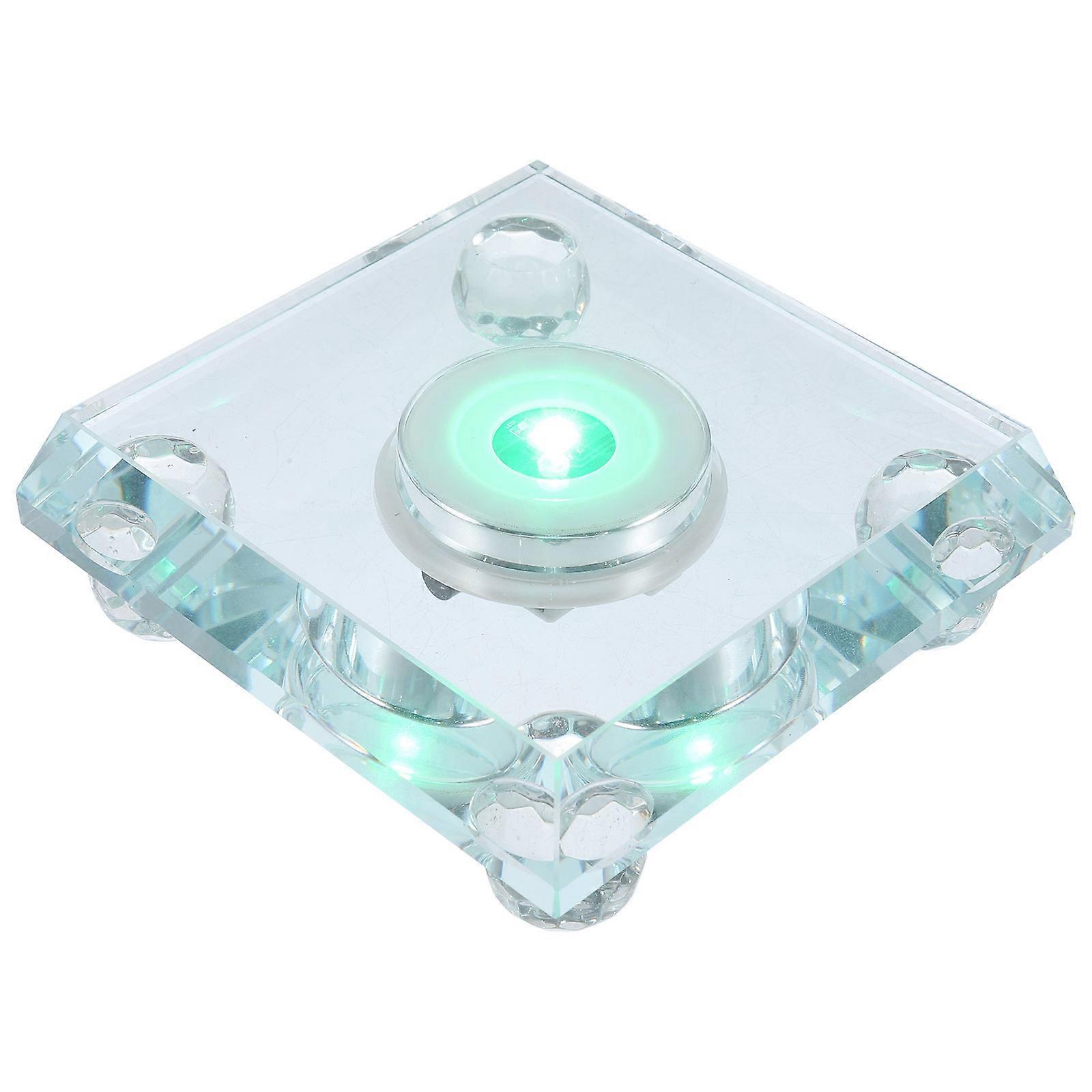 Crystal LED Light base for Displaying Art Photos Jewelry with Warm Atmosphere Transparent White Crystal