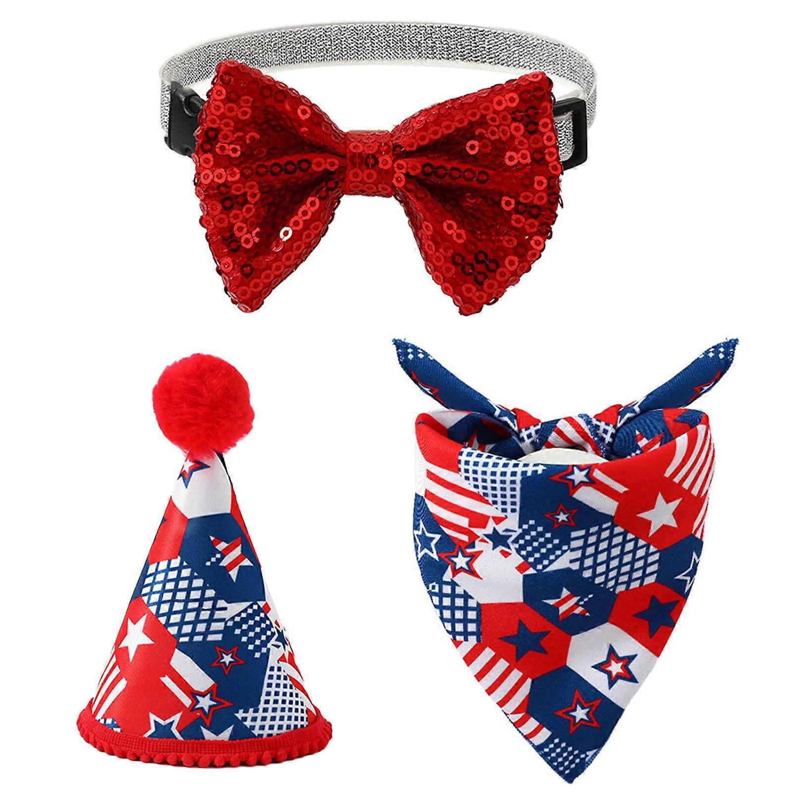 Funny Cone for Cats Halloween Party Costume Set with Saliva Cloth and Bow Tie, Winter Cosplay Accessory, Adjustable Size
