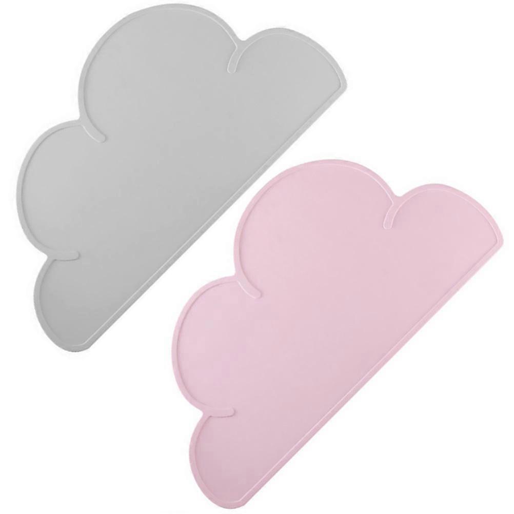 Cloud Shaped Silicone Placemats Heat Resistant Non Slip Table Mats 2pcs Random Colors