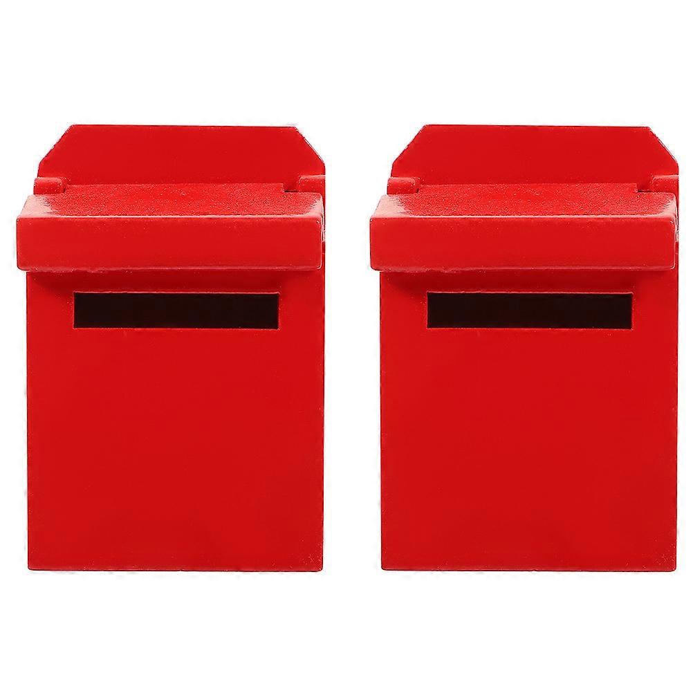 2pcs Mini Mailbox Model for Dollhouse Accessory Realistic Design Lightweight Easy to Store for Miniature Houses