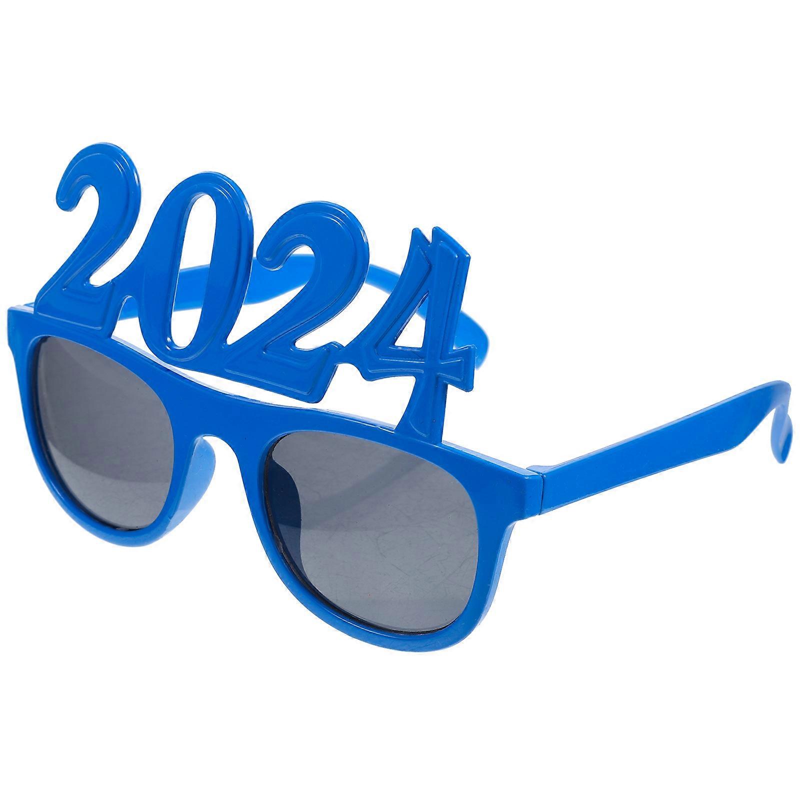 Blue Electroplated Number Party Glasses Fun Photo Props Eyewear for Adults, Festivals, Dancing & Celebration Events