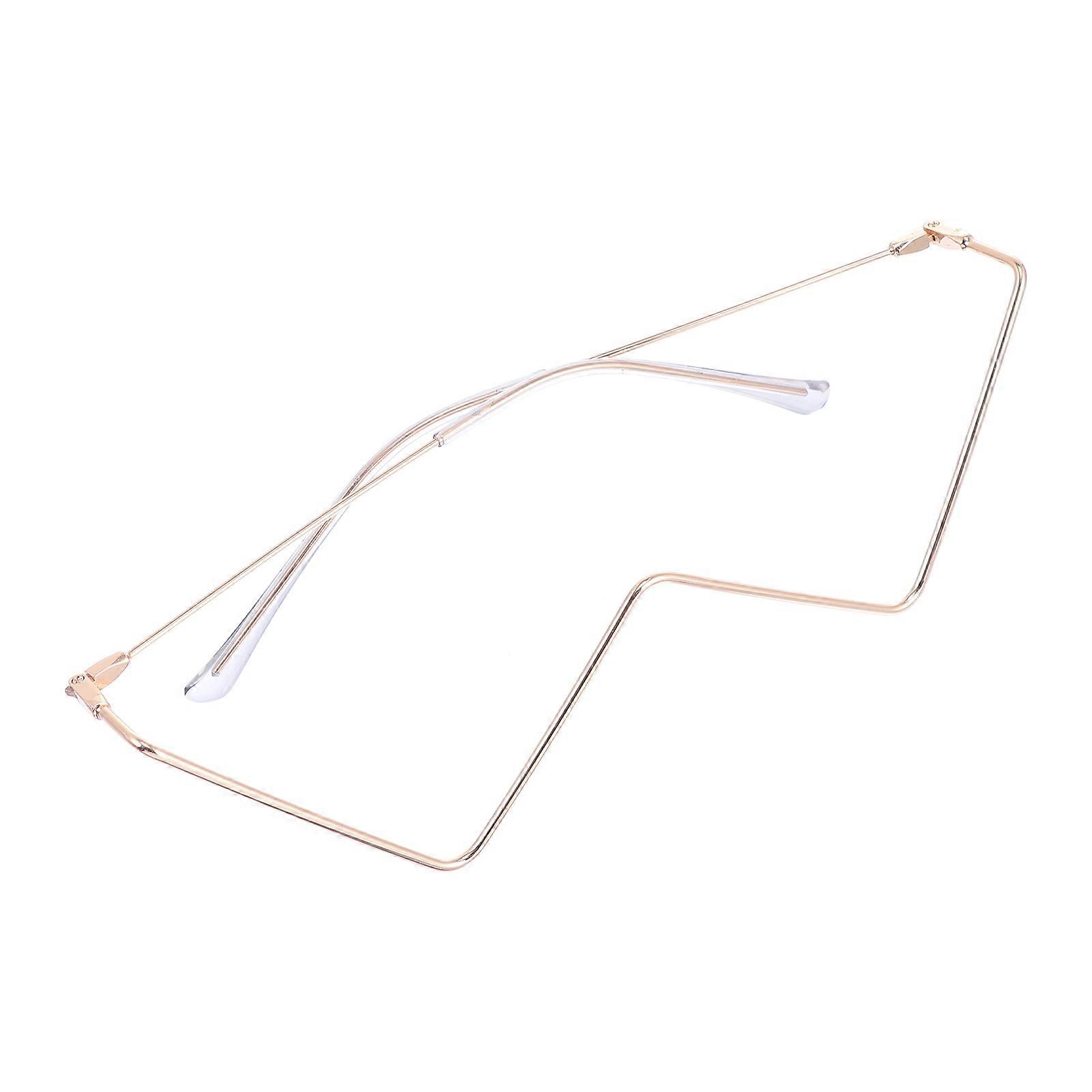 Fashionable Golden Eyewear Frame With V-Shaped Design Ideal For Stage Performance And Holidays 1Pcs