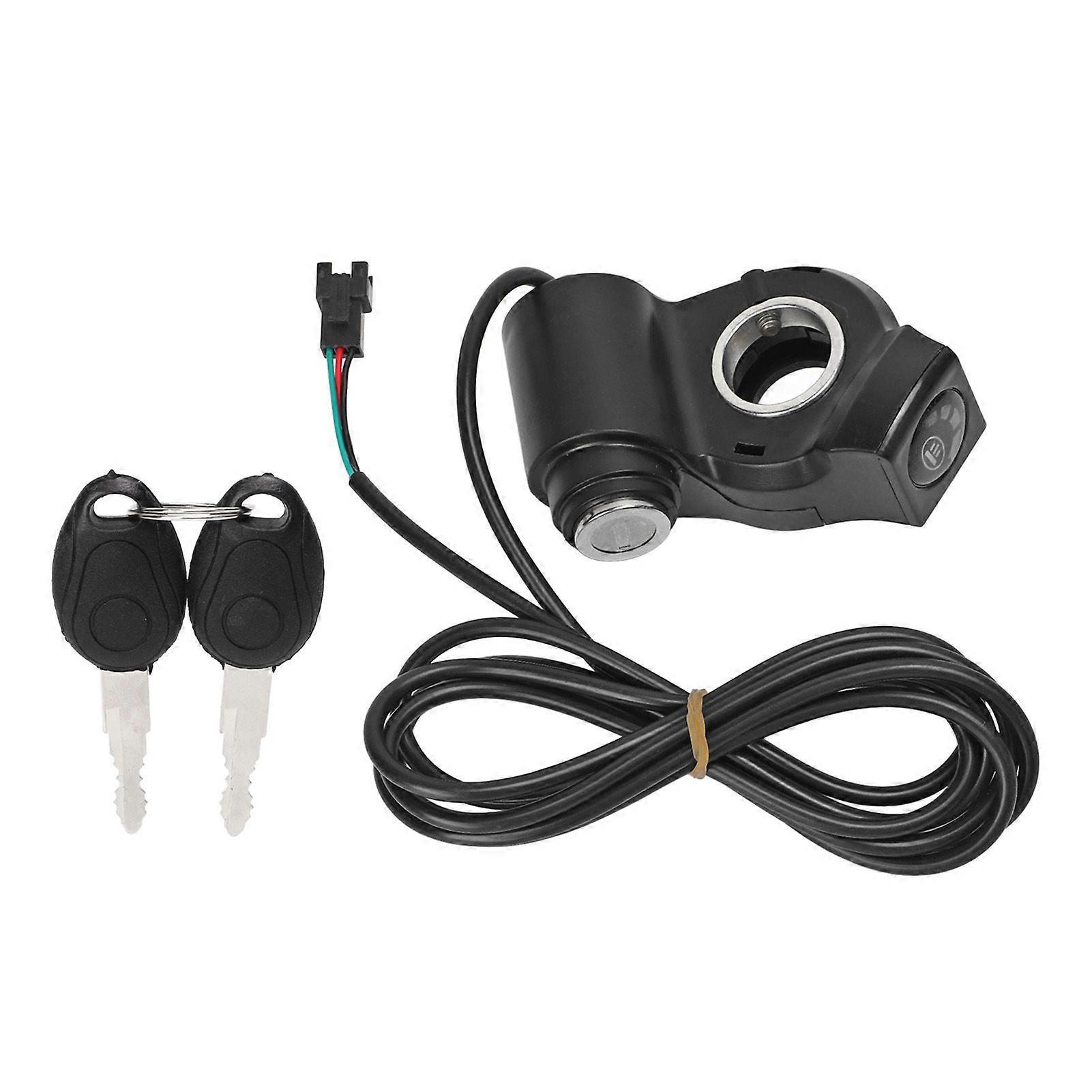 Electric Bike Throttle Grip 4 Lights Lock Speed Twist Throttle Grips with Keys for 48V Electric Bike Modification SM Interface