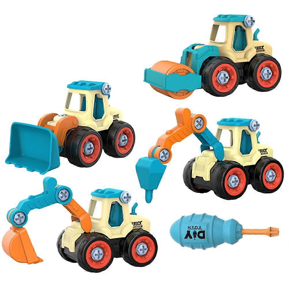 1 Set Construction Vehicle DIY Excavator & Trucks Playset with Screwdriver – Educational Toy for Skill Development & Motor Skills Learning