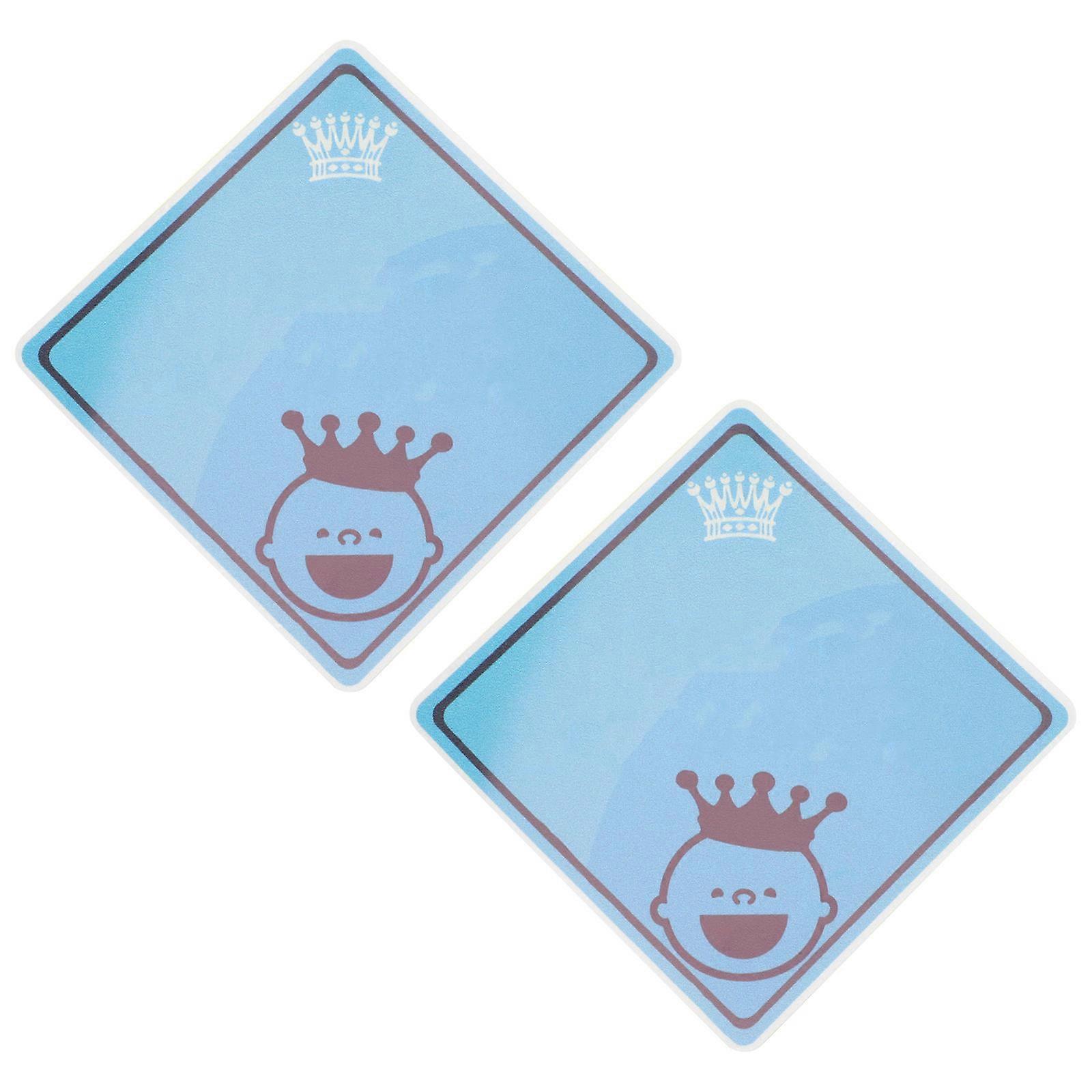 2pcs Blue Prince Board Car Sticker Safety Warning Decal for Vehicle Window or Bumper Use Durable Sun Resistant Auto Decoration
