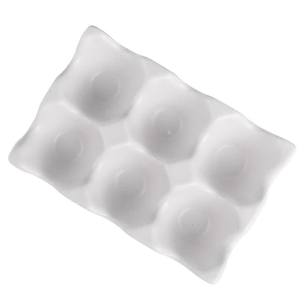 Boîte porte-œufs en céramique à 6 compartiments pour réfrigérateur - solution de stockage antichoc, design blanc pour une organisation soignée des œufs