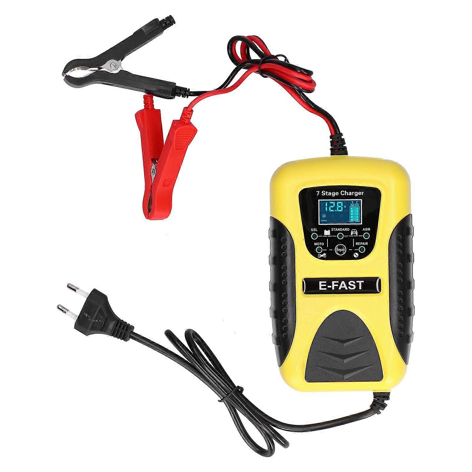 12v 7a battery charger with lcd display for vehicles eu