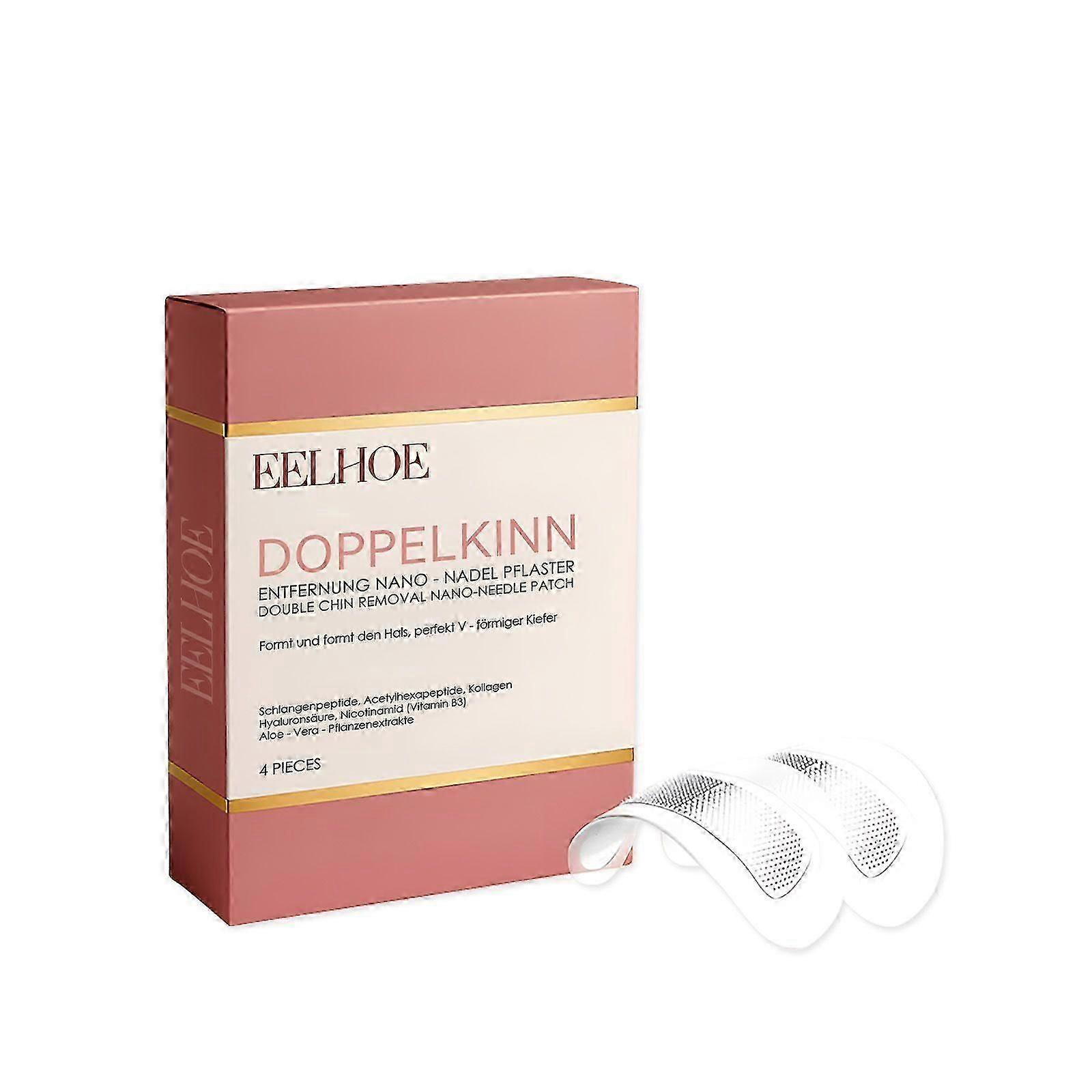 4-Piece Nano-Needle Patch for Double Chin Removal - Firming, Hydrating & Contouring with Active Ingredients