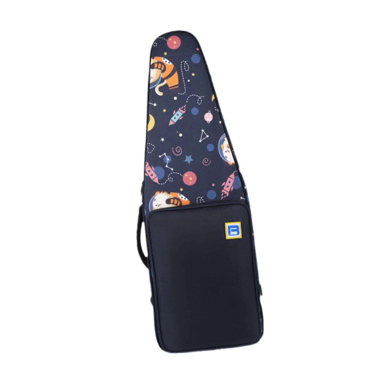Flute storage bag, flute carrying case, Oxford fabric, with zipper, portable sheet music storage bag, dark blue