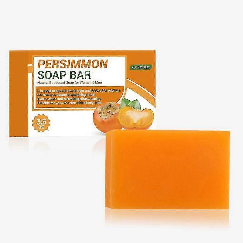 Persimmon Soap Bar for Eliminate Nonenal Odor, Natural Deodorant Body Bar Soap for Old People Smell, Persimmon Soap for Body Odor Control