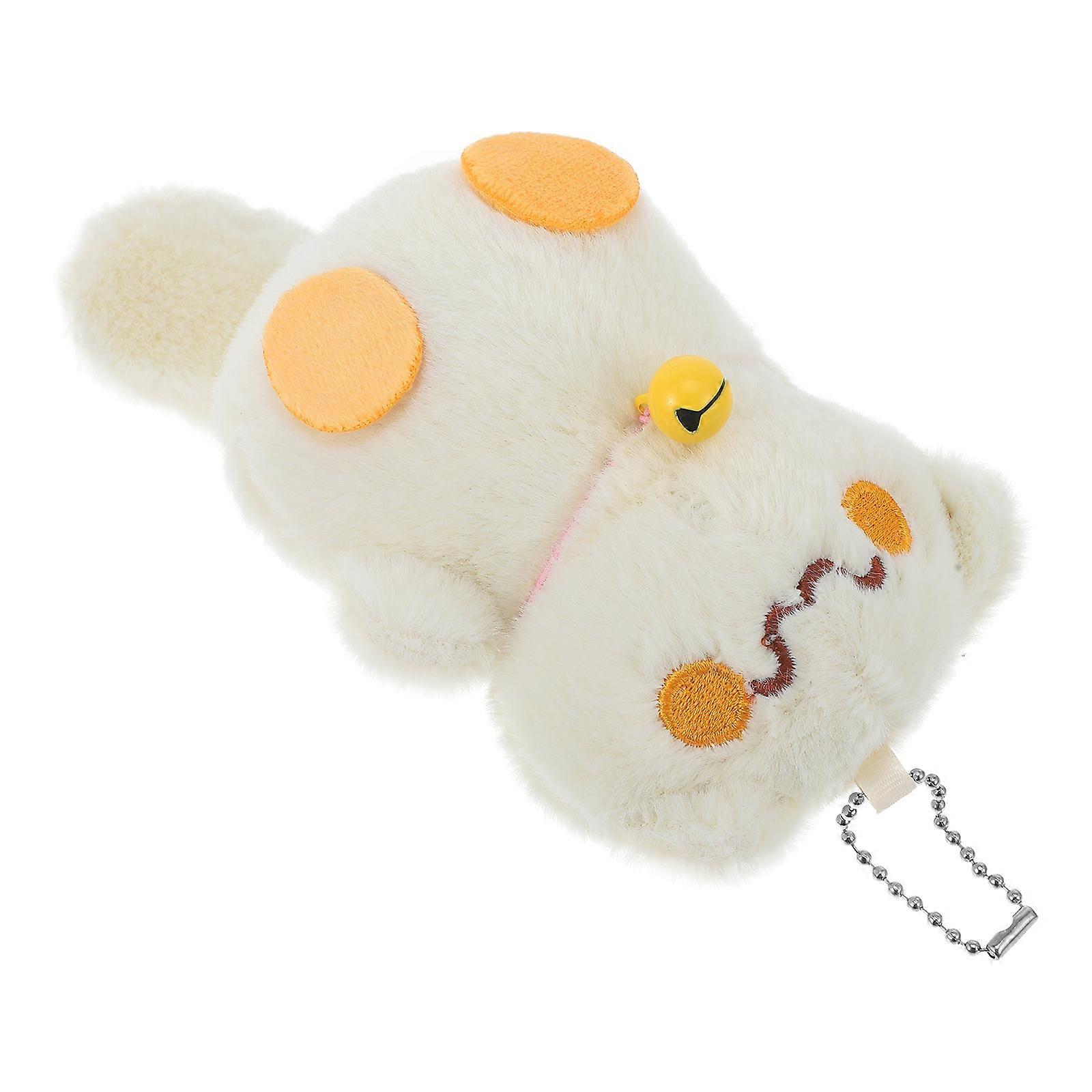 Beige Stuffed Keyring Cat Pendant Adornment For Keys Handbags And More Decoration Suitable For All Occasions 1 Pcs