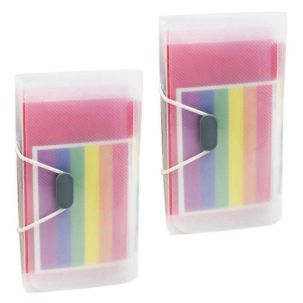 2pcs A6 Accordion File Organizers Plastic Coupon Wallet Small Expanding Folders