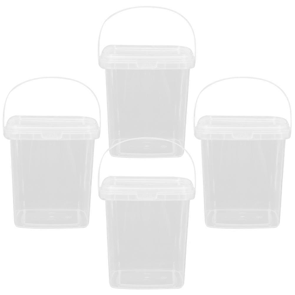 Reusable Ice Cream Containers with Lids for Daily Use Transparent Plastic 4pcs