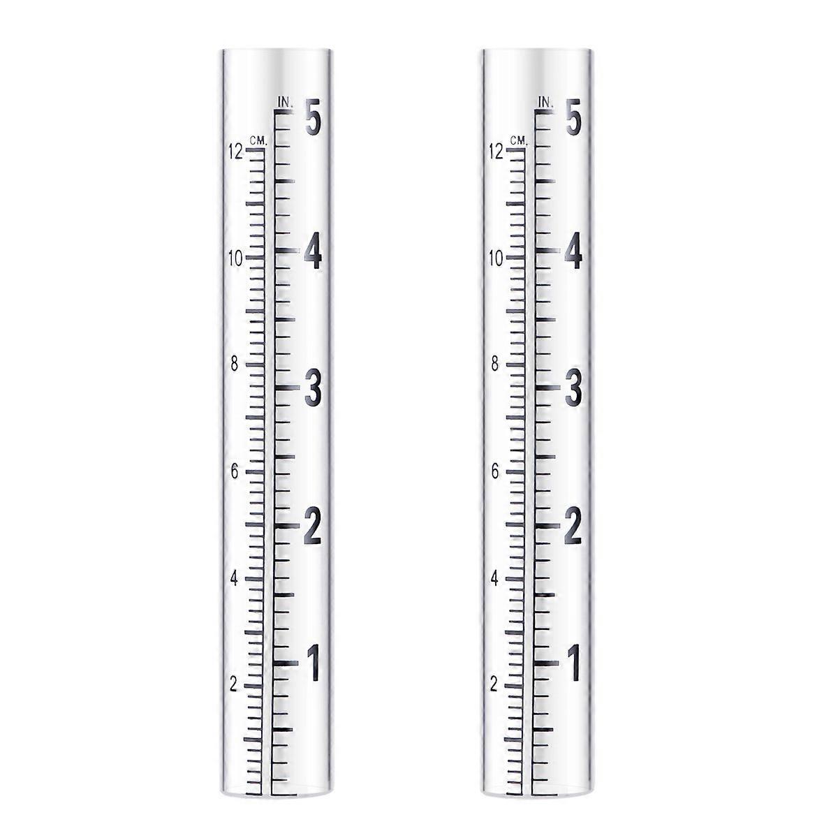 Rain Gauge Replacement Vials Flat-Bottomed Glass Measuring Tube 12cm Designed For Farmers 2Set Easy To Read