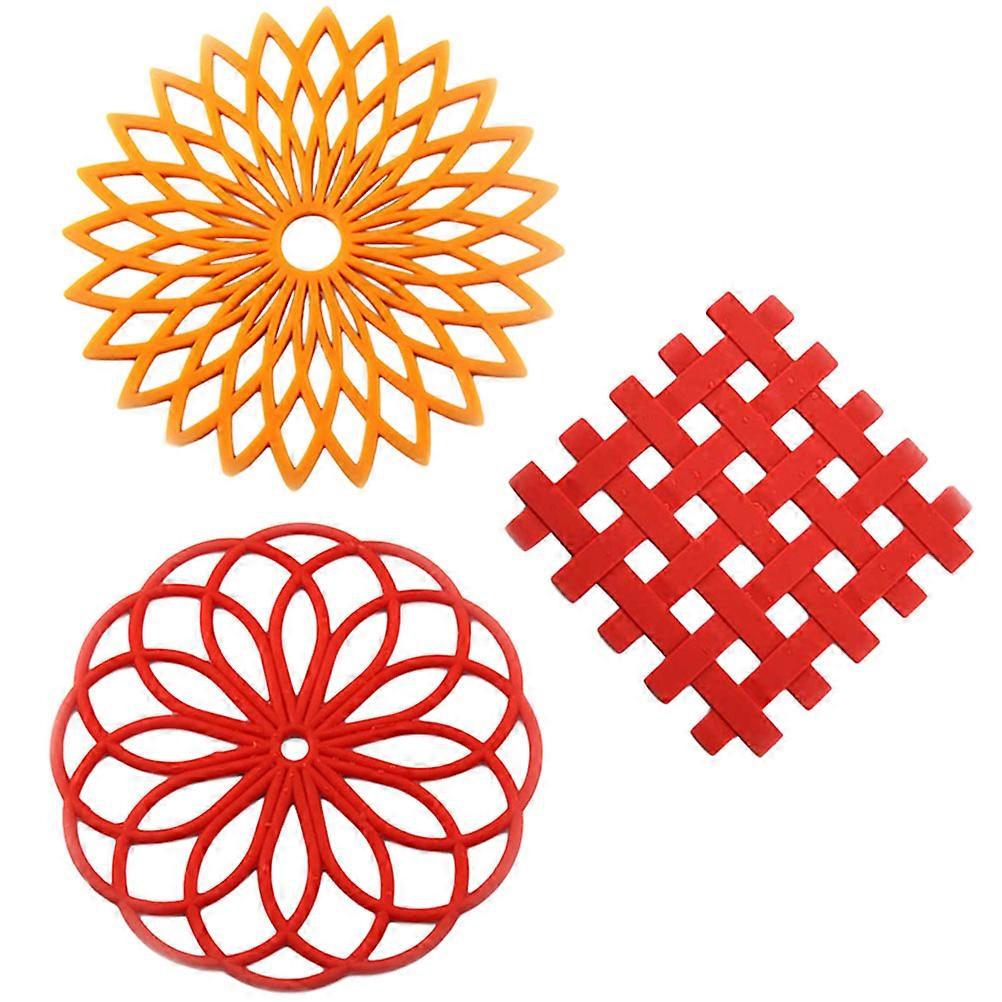 Anti-Scalding Silicone Pad Round Shape For Dining Room Use 19.5Cm Diameter Heat Insulation 1Pc