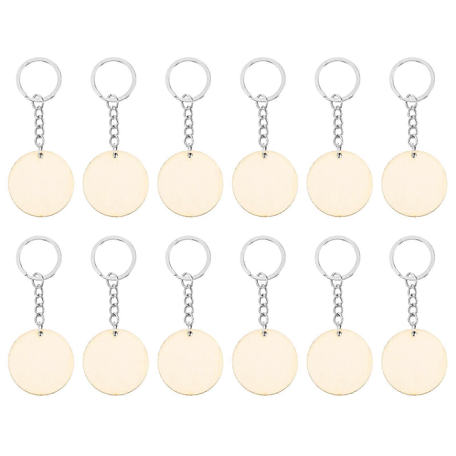 50pcs Unfinished Wooden Keychain Blanks for DIY Crafting – Lightweight, Easy to Carry Key Pendants for Custom Personalization