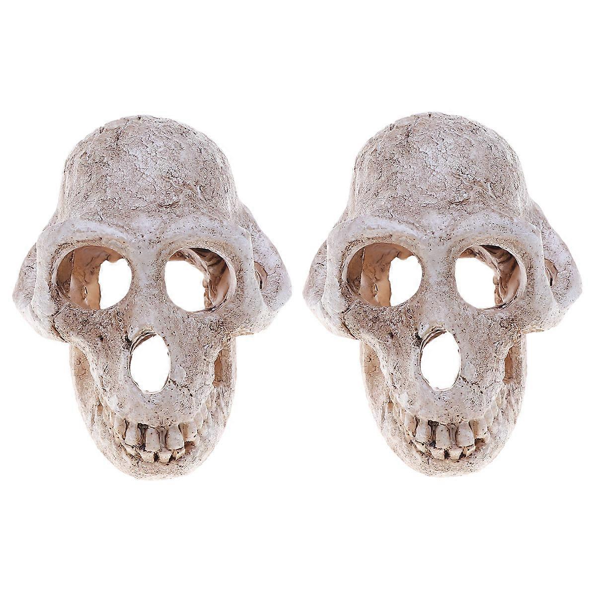 Aquarium Reptile Skull For Fish Tank Setup 5.1X3.9X3.3In Microlandscape Creation 2Pcs