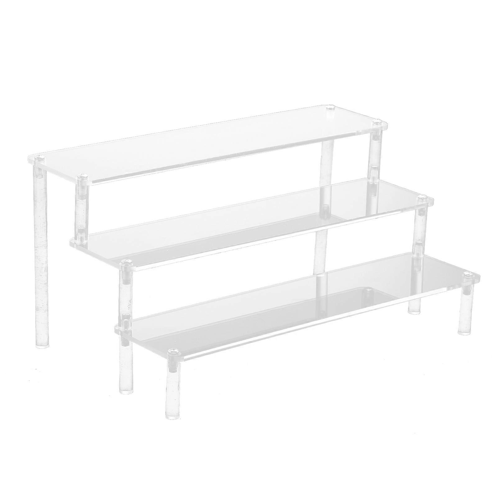 Multi Layer Acrylic Display Rack Jewelry Organizer Clear Storage Stand for Bracelets, Lipstick, Keys – Easy Install, Stable Base for Office or Home