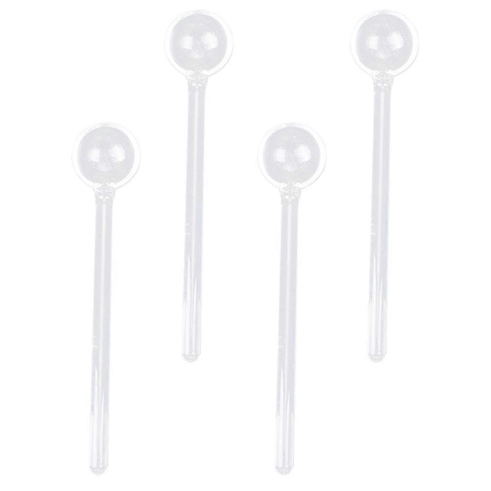 Long Handle Transparent Mixing Spoons Set of 4 Ideal for Coffee, Honey, Beverages & Desserts, Smooth & Easy to Clean Glass Design