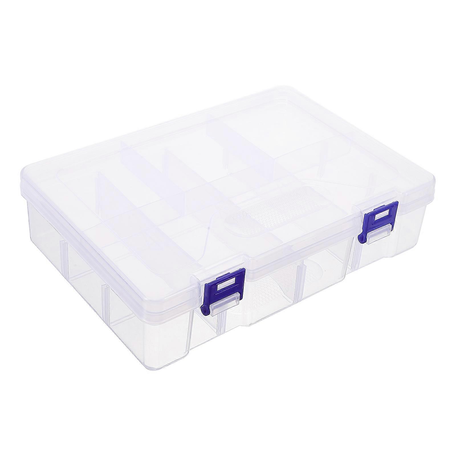 Transparent Plastic Nail Art Storage Box for Pet Use Compact and Portable  Multi-grid Container