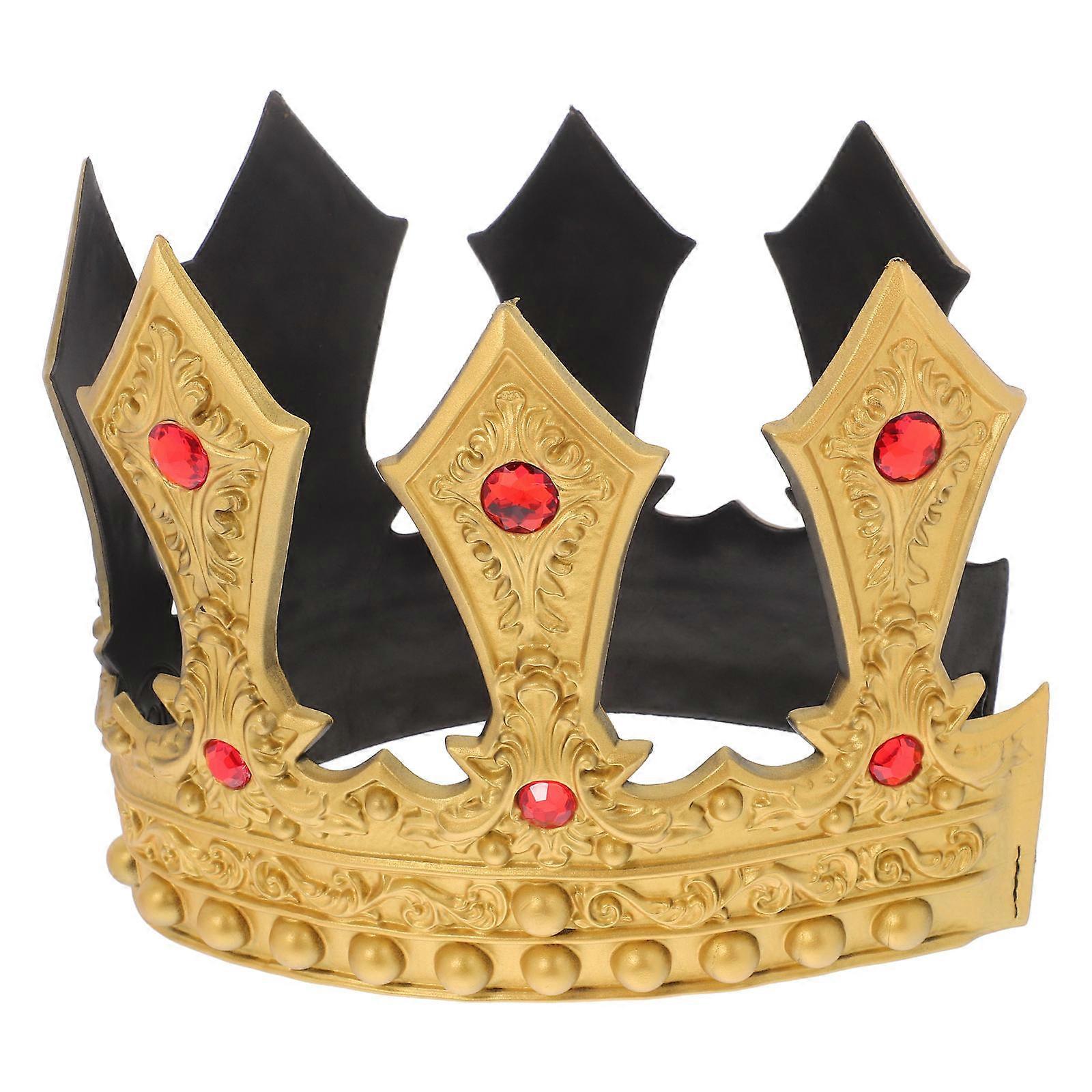Vintage Medieval King Crown – Sturdy & Comfortable Royal Headgear for Masquerade, Cosplay, and Party Soirees with Elegant Noble Design