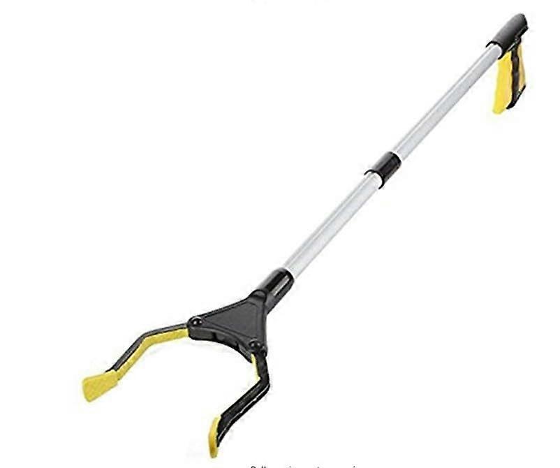 Adult Garbage Picker Foldable Long Arm Mechanical Garden Tool Yellow For Yard Cleanup