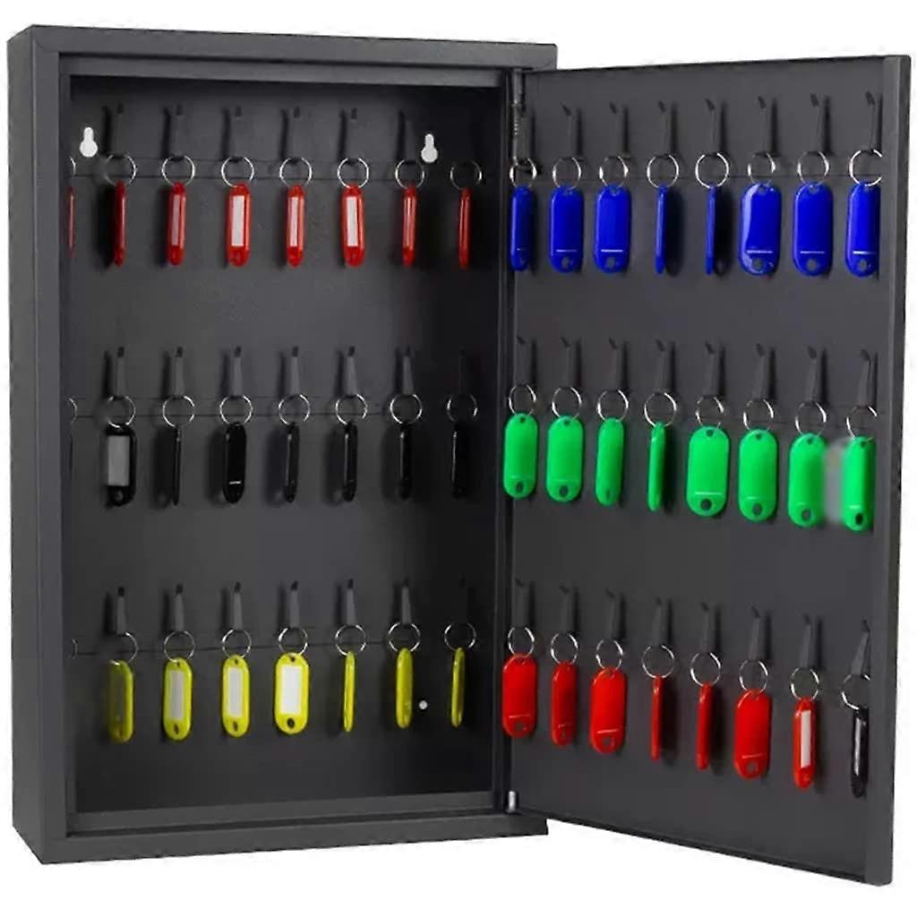 Key Box Wall Mount for Home, Indoor Use, Black Combination Lock for 48 Keys, Storage and Organization Solution