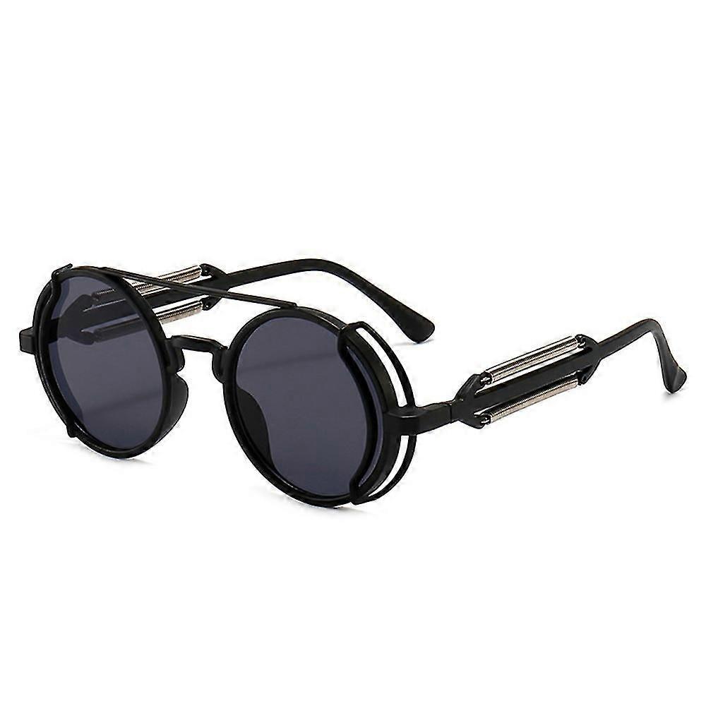 Lunettes de soleil rétro gothique steampunk - Verres ronds monture en métal pour hommes et femmes