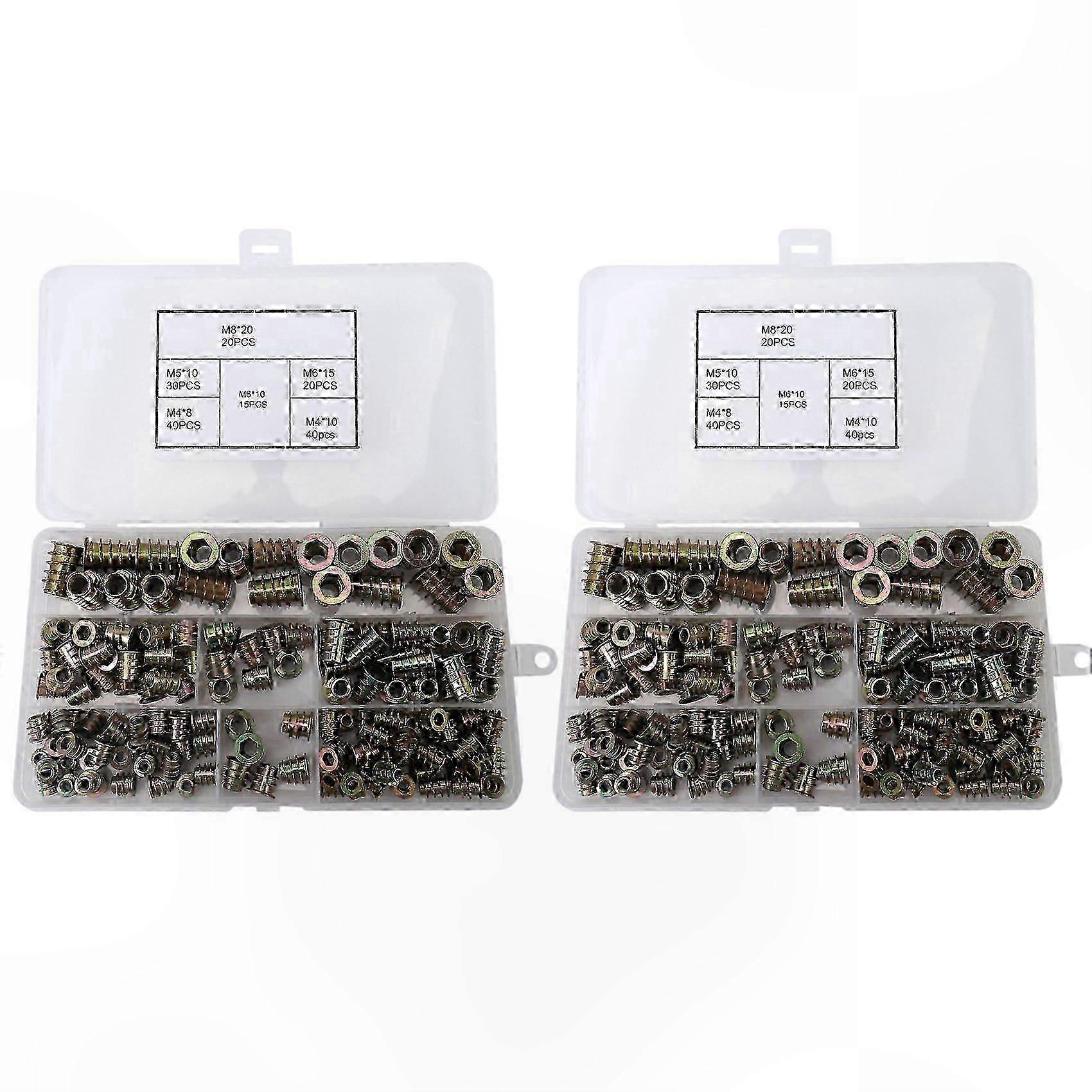 Threaded Inserts for Wood and Furniture, M4/M5/M6/M8 Screw Nut Assortment Kit