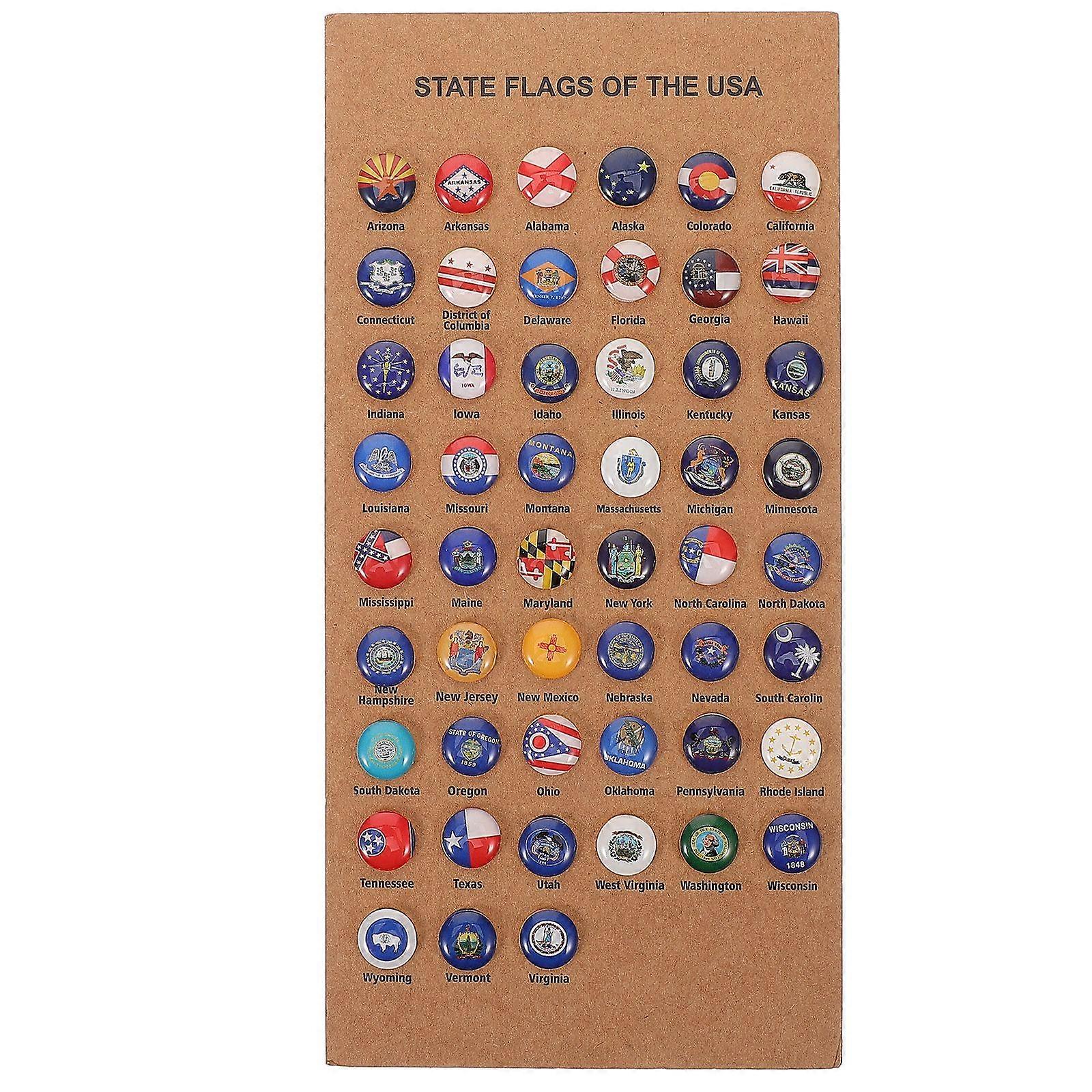 1 Set of Cork Board Thumb Tacks States Flag Hanging Push Pins Novelty Pushpins Office Thumb Tacks