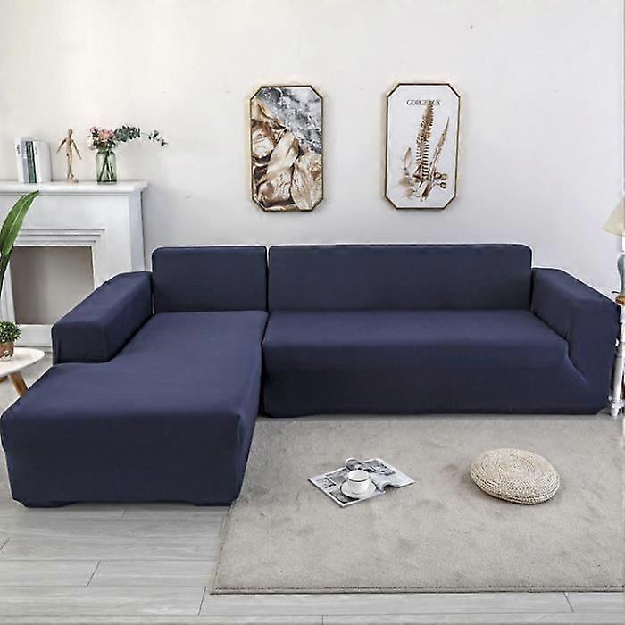 L-shaped corner sofa cover - Brand - Model - Blue