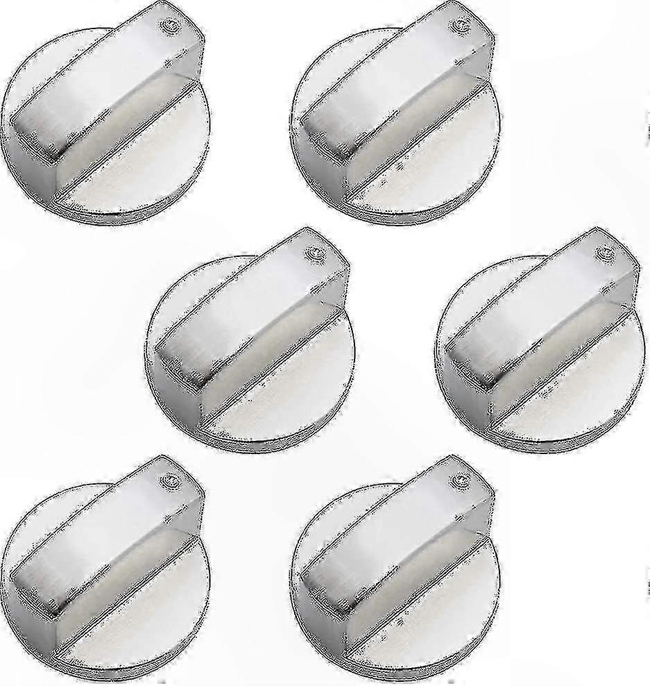6 mm universelle kontrolknapper til gaskomfurer, 6-pak metalkomfurknapper