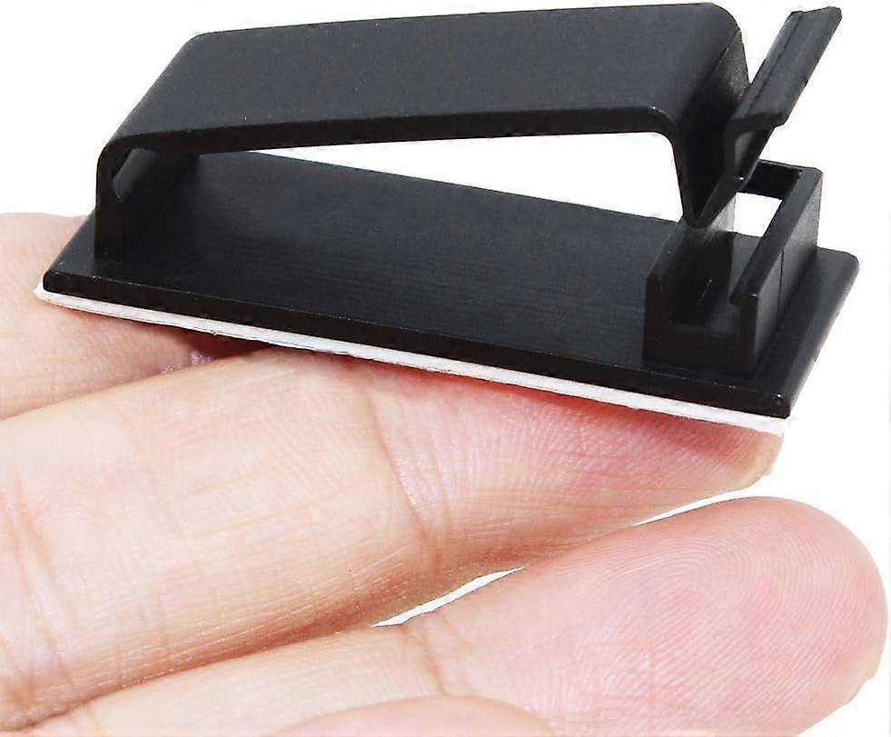 50 Pieces Self-Adhesive Cable Management Clips (Black)