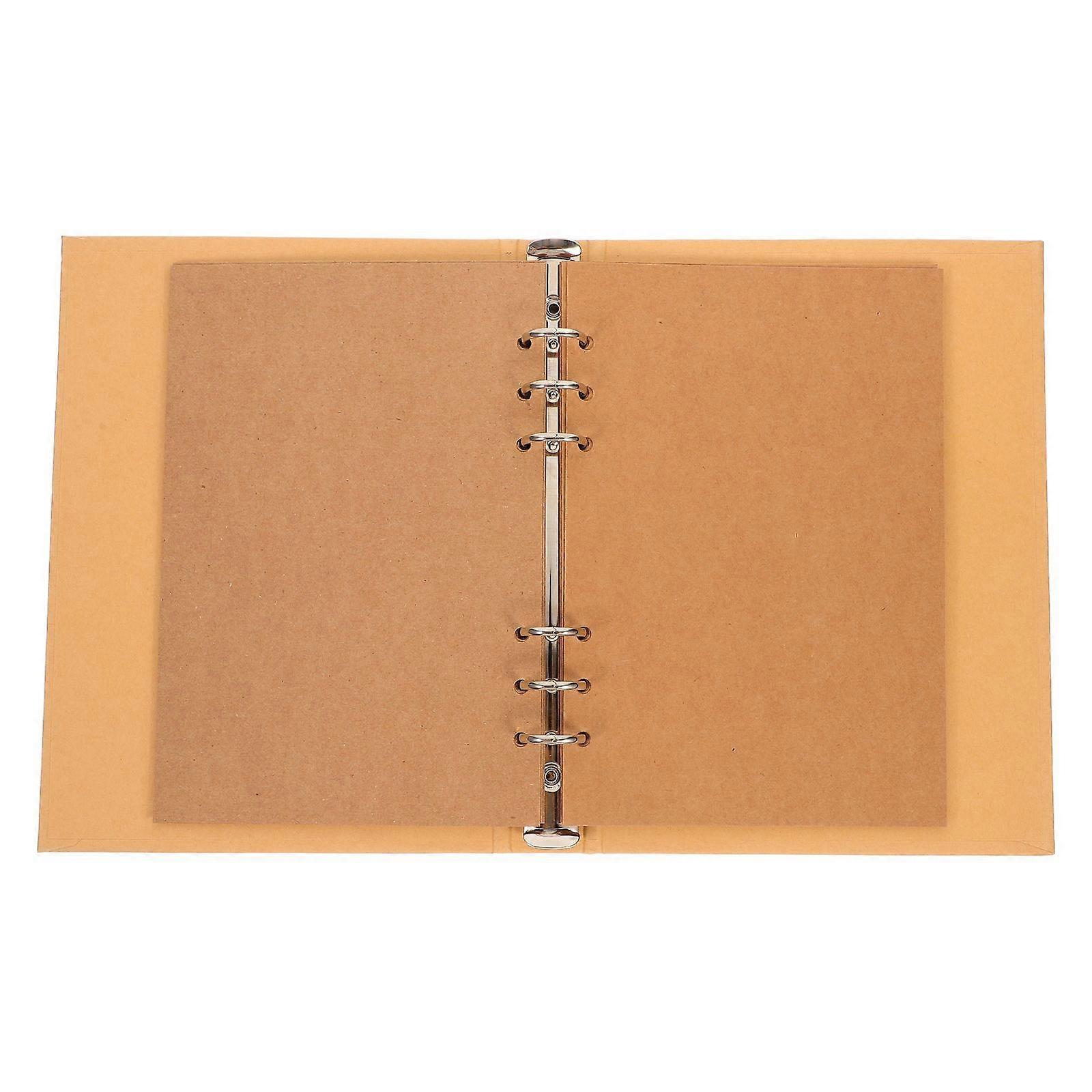 1 Set Kraft Paper Binder Refillable Notebook Cover Loose-leaf Notebook Shell Students Binder Shell Binder Cover Binder Notebook Binder Cover Kraft Pap