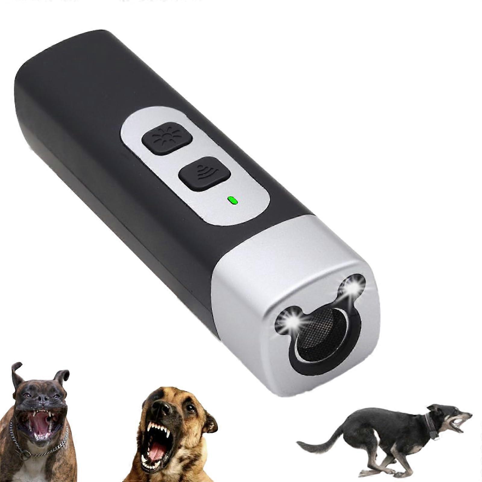 The Barklee Pro, Dog Bark Deterrent with Led Flashlight, Rechargeable, 35ft/10m Range (Black)