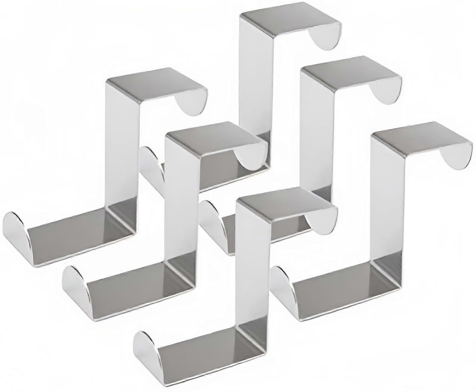 6 Pack Z Shaped Hanging Hooks No Drilling Fits 0.7' 1.6' Door Widths