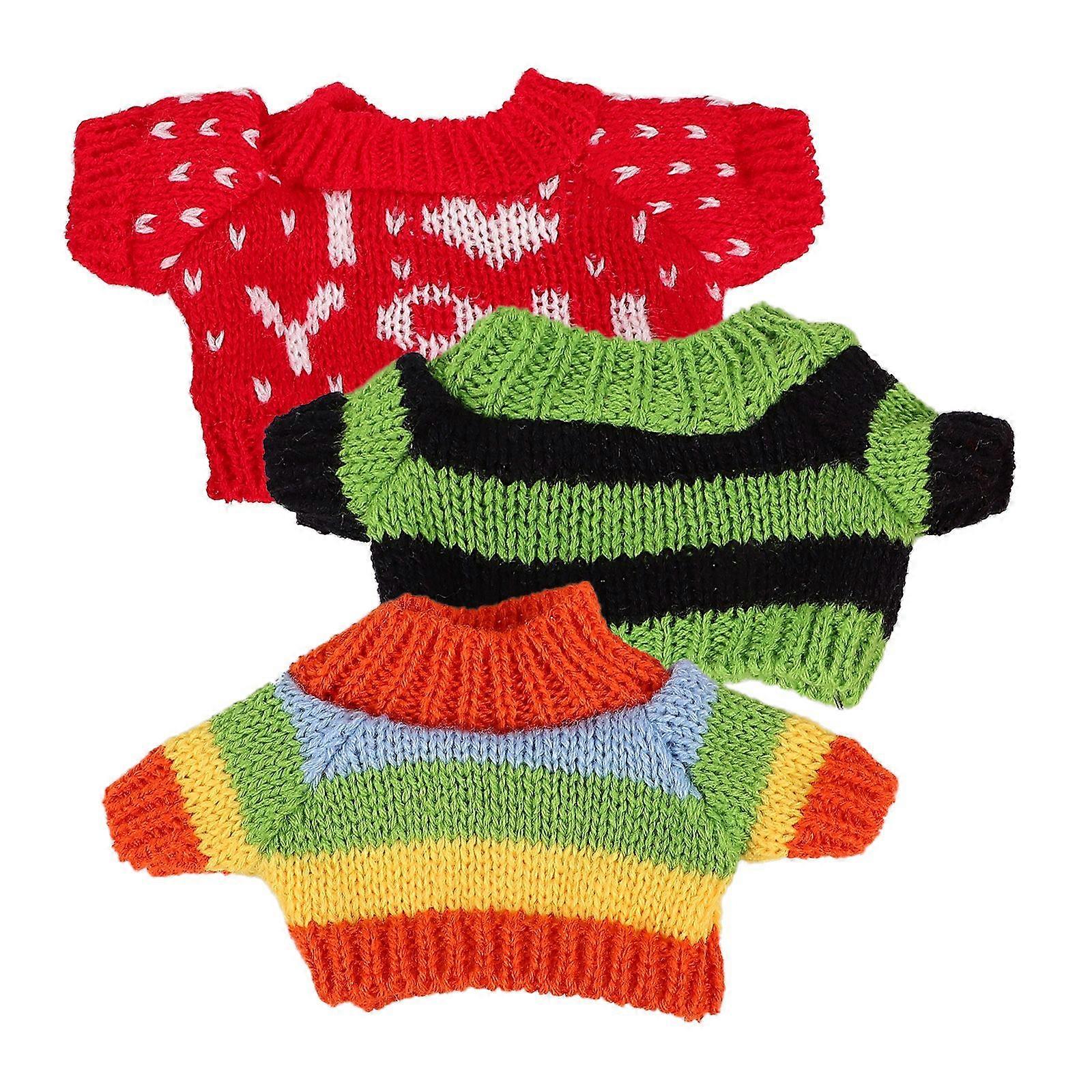 3 stücke Geschmeidig Puppe Kostüm Zubehör Nette Bär Puppe Pullover Gefüllte Puppe Kleidung Ersatz