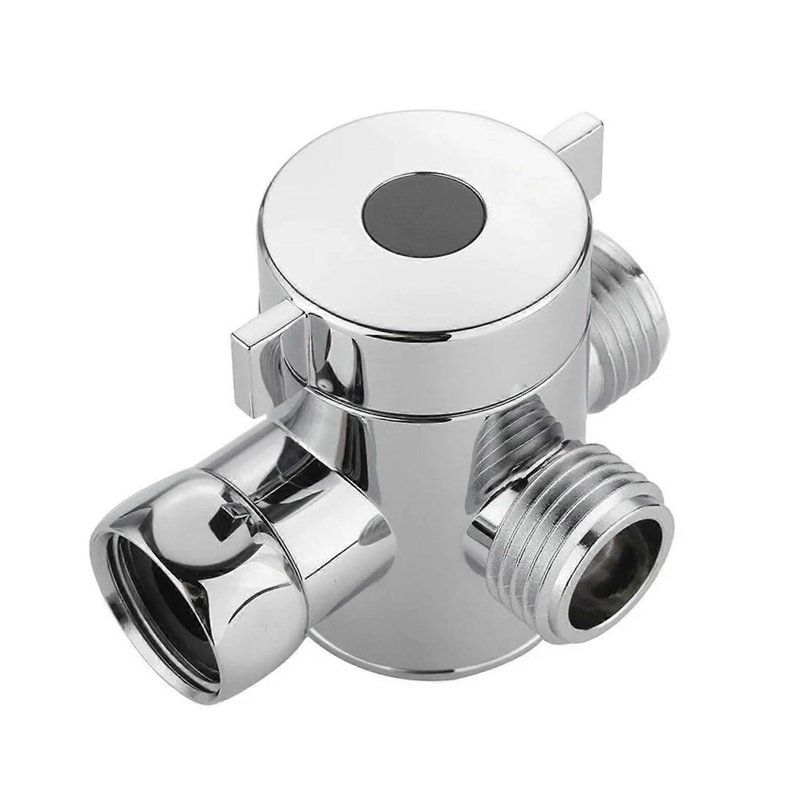 Shower Diverter Valve 1/2 Inch 3 Way Water Separator T Adapter with Adjustable Tap Switch for Bathroom and Toilet