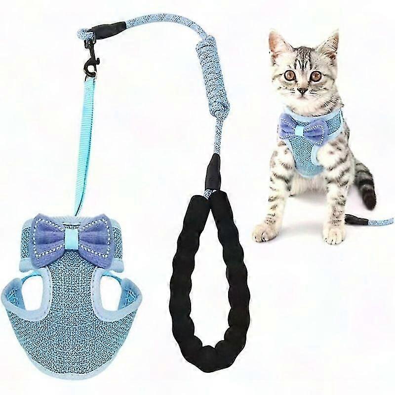 Adjustable Soft Breathable Cat Knot Collar Strap (Blue)