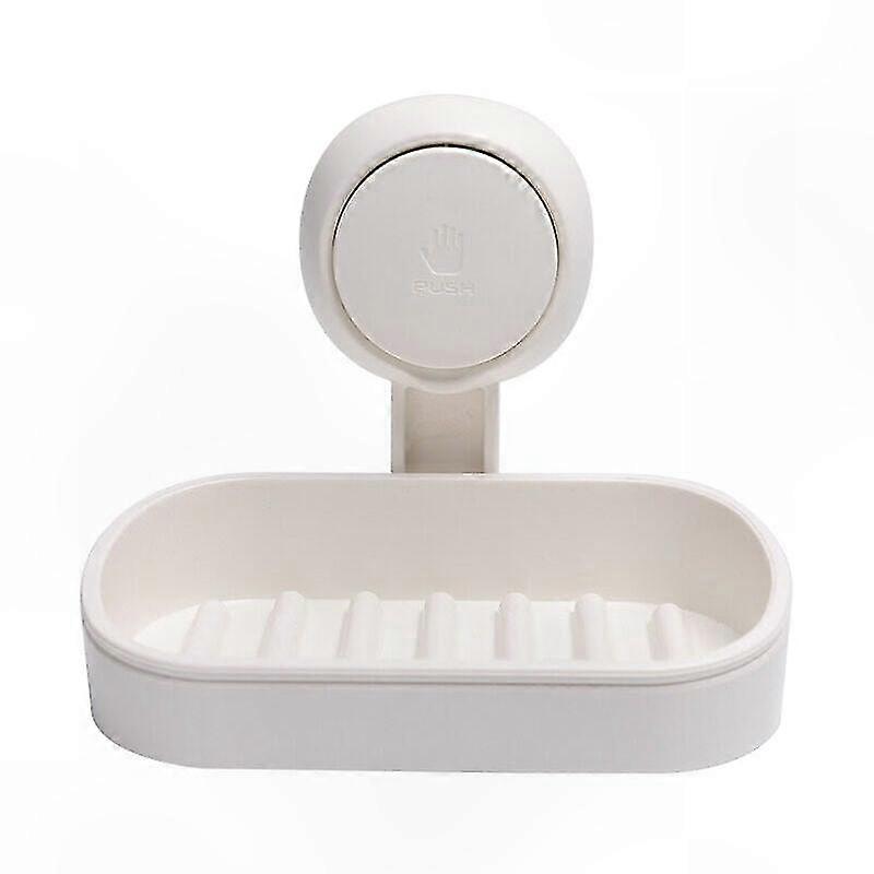Bathroom Soap Dish with Suction Cup, 360° Rotation, No Drilling Required, Waterproof Tile Holder, Reusable Installation, 5KG Capacity Shower Accessory