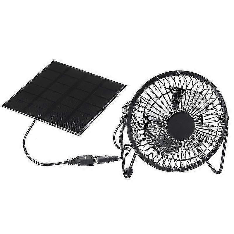 Ventilation Fan Usb Solar Panel Iron Fan