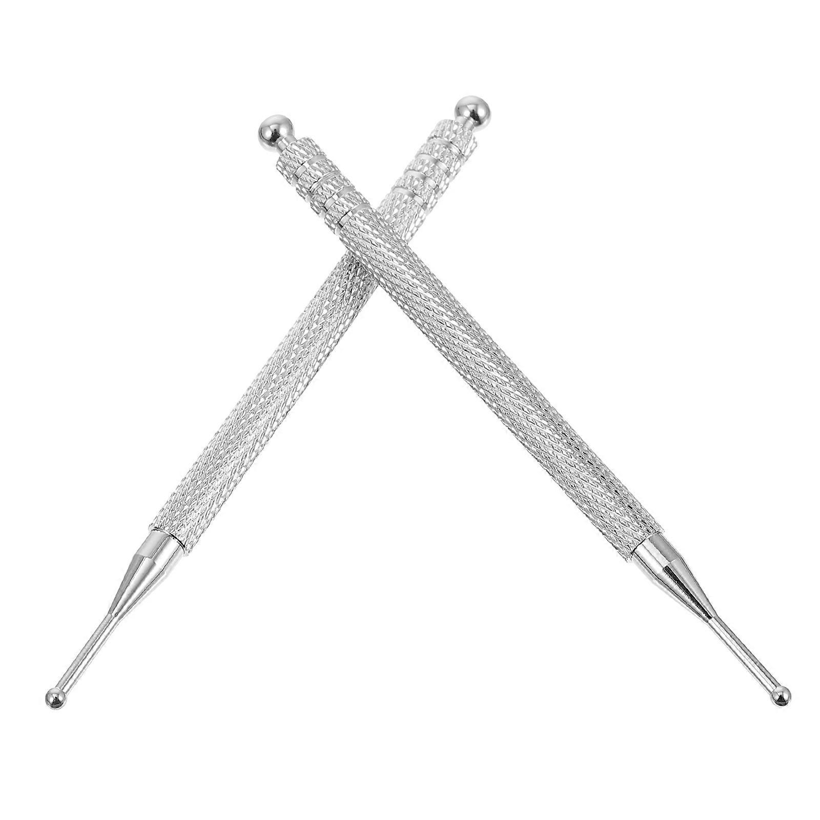 Manual Trigger Point Massage Tool Ear Probe Rod for Massage Tool Copper Silver Ear Point Location 2Pcs