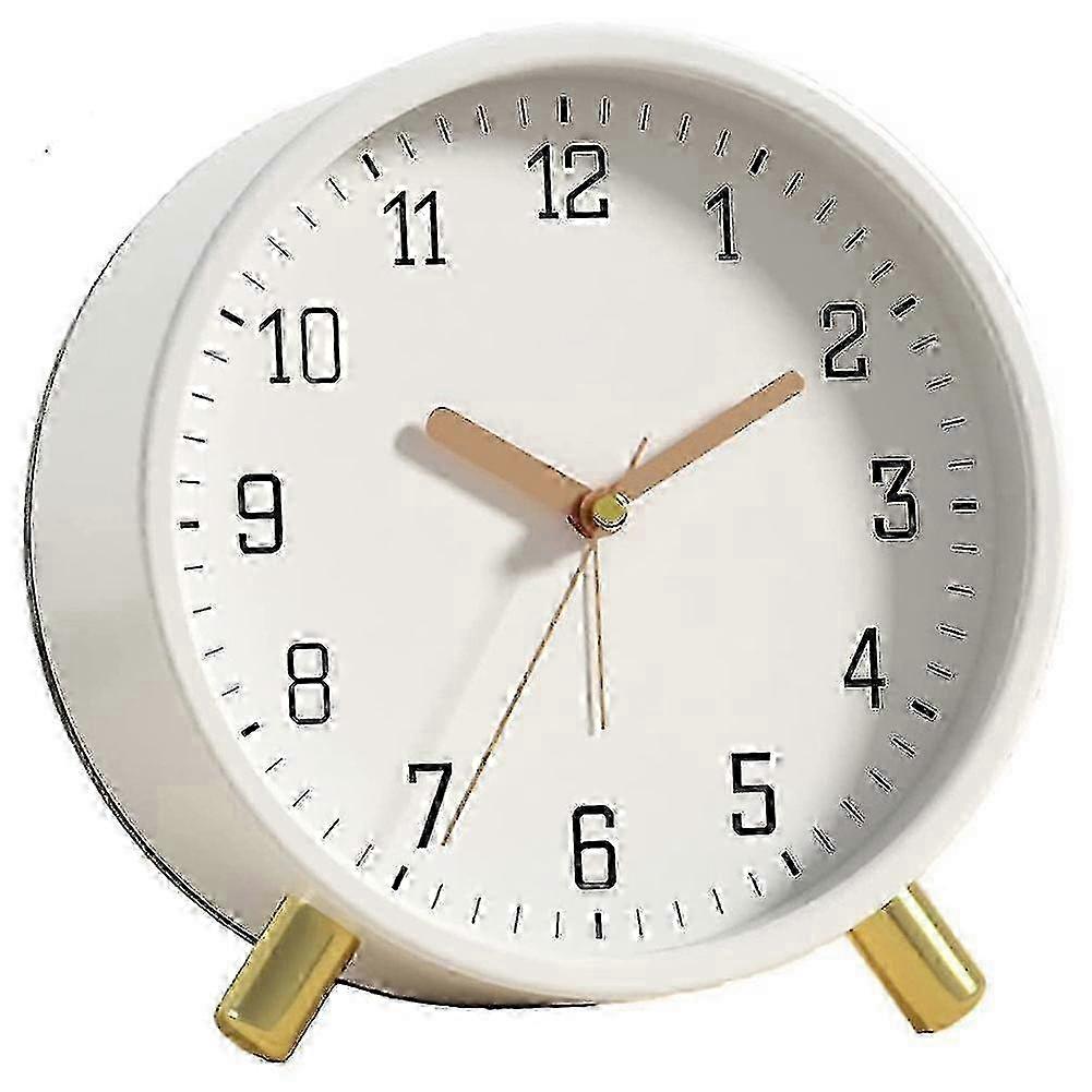 Compact Electronic Table with Simple Bed Design for Students - Silent Quartz Clock Included