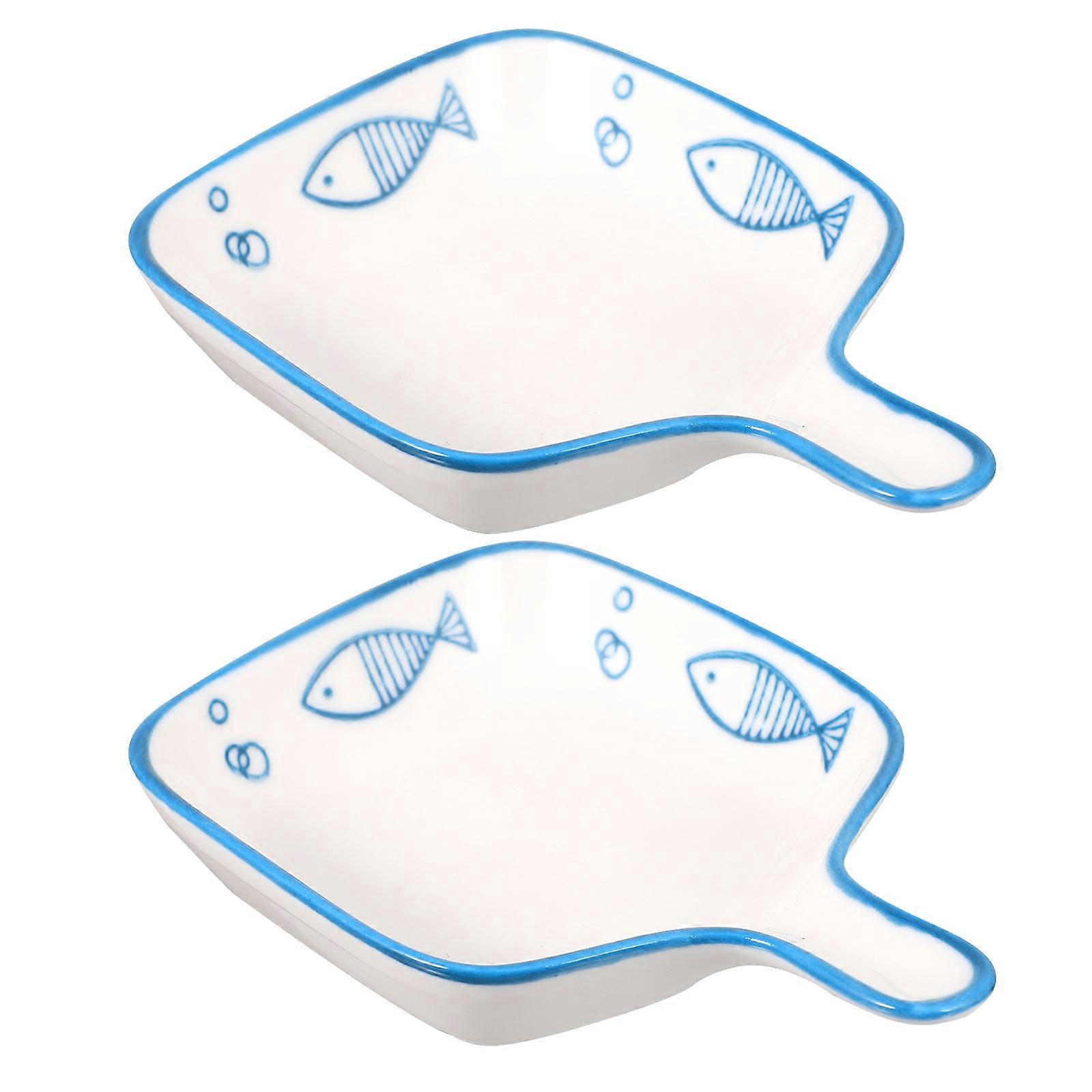 Food Sauce Dish Ceramics Sauce Dish for Home Cooking Multi Ceramic Smooth Surface Technology Storage 2Pcs